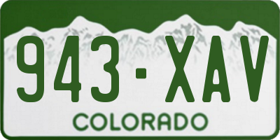 CO license plate 943XAV