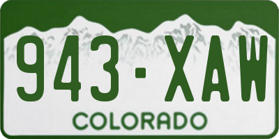 CO license plate 943XAW
