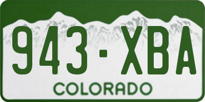 CO license plate 943XBA