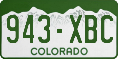 CO license plate 943XBC