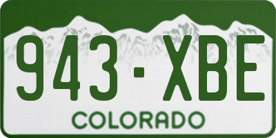 CO license plate 943XBE