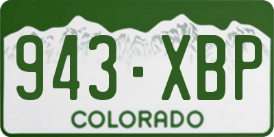 CO license plate 943XBP