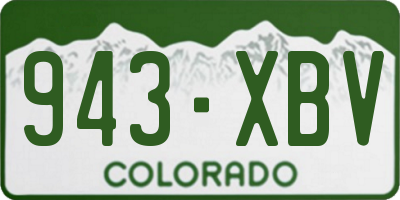 CO license plate 943XBV