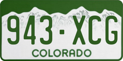 CO license plate 943XCG