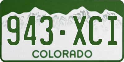 CO license plate 943XCI