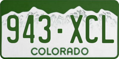 CO license plate 943XCL
