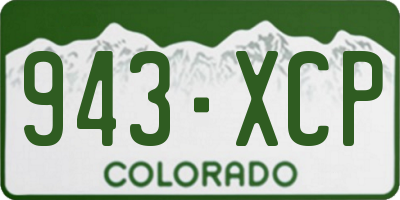 CO license plate 943XCP