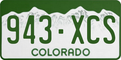 CO license plate 943XCS