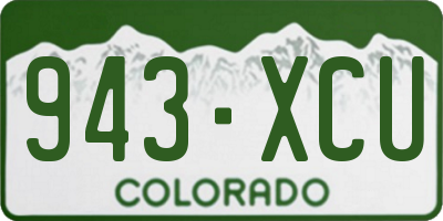 CO license plate 943XCU