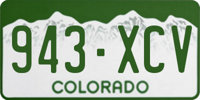CO license plate 943XCV