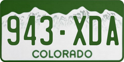 CO license plate 943XDA