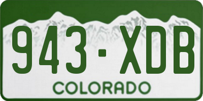 CO license plate 943XDB