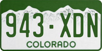CO license plate 943XDN
