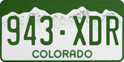 CO license plate 943XDR