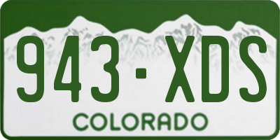 CO license plate 943XDS