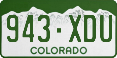 CO license plate 943XDU