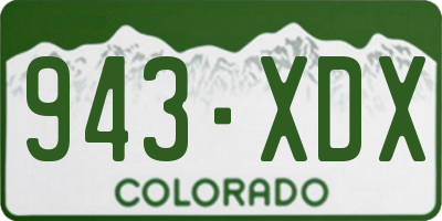 CO license plate 943XDX