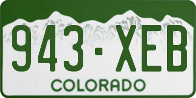 CO license plate 943XEB