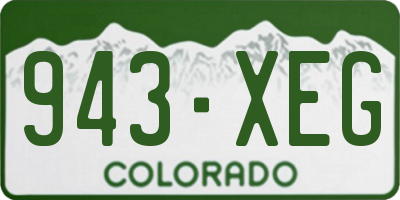 CO license plate 943XEG