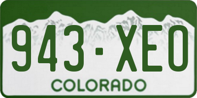CO license plate 943XEO