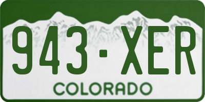CO license plate 943XER