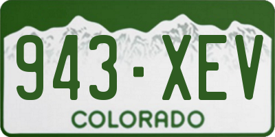 CO license plate 943XEV
