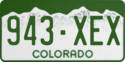 CO license plate 943XEX