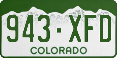 CO license plate 943XFD