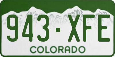 CO license plate 943XFE
