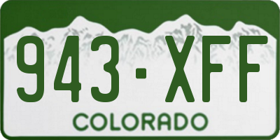 CO license plate 943XFF