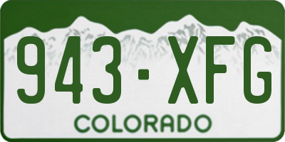 CO license plate 943XFG