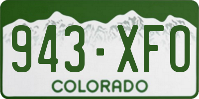 CO license plate 943XFO
