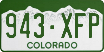 CO license plate 943XFP