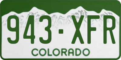 CO license plate 943XFR