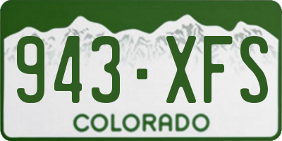 CO license plate 943XFS