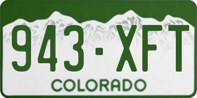 CO license plate 943XFT