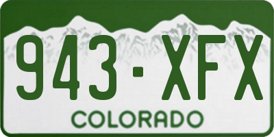 CO license plate 943XFX