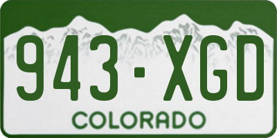 CO license plate 943XGD