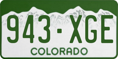 CO license plate 943XGE