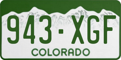 CO license plate 943XGF