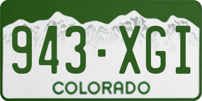 CO license plate 943XGI
