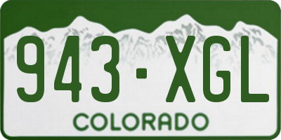 CO license plate 943XGL
