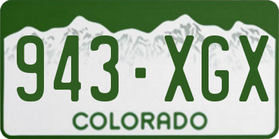 CO license plate 943XGX