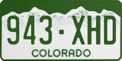 CO license plate 943XHD