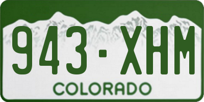 CO license plate 943XHM