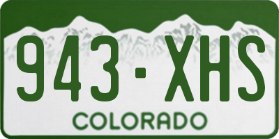 CO license plate 943XHS