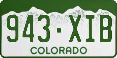 CO license plate 943XIB