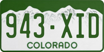 CO license plate 943XID