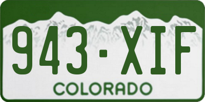 CO license plate 943XIF
