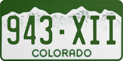 CO license plate 943XII